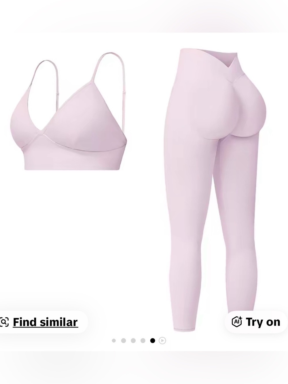 Light Pink Seamless Bralette & High-Waist Leggings Set PINK, Red, Blue & Brown